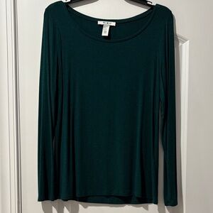 White House Black Market Deep Green Long Sleeve Top